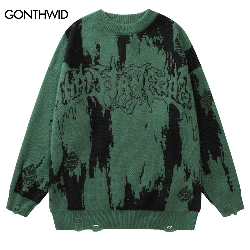 Y2K Vintage Ripped Knit Sweater