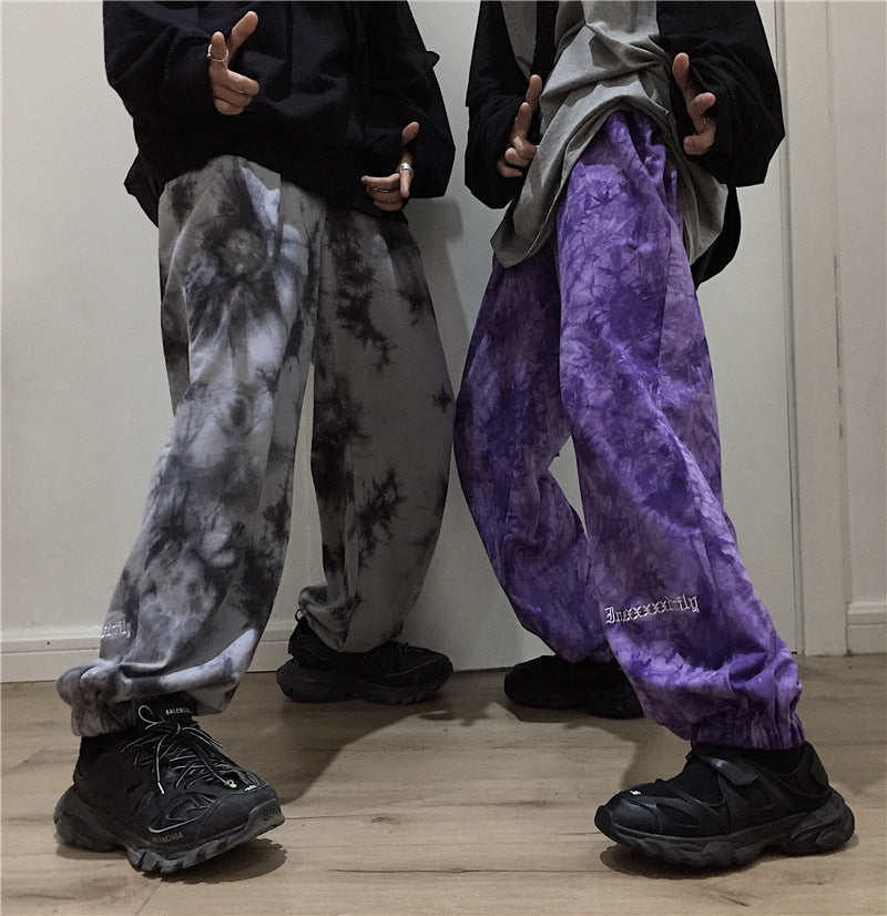 Harajuku Tie-Dye Embroidered Pants