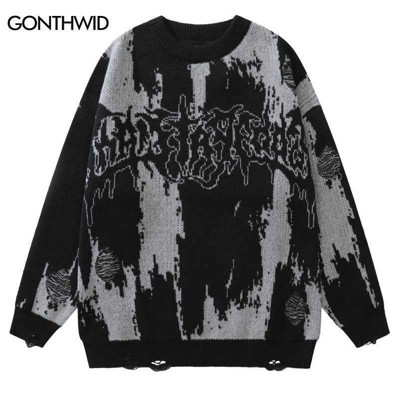 Y2K Vintage Ripped Knit Sweater