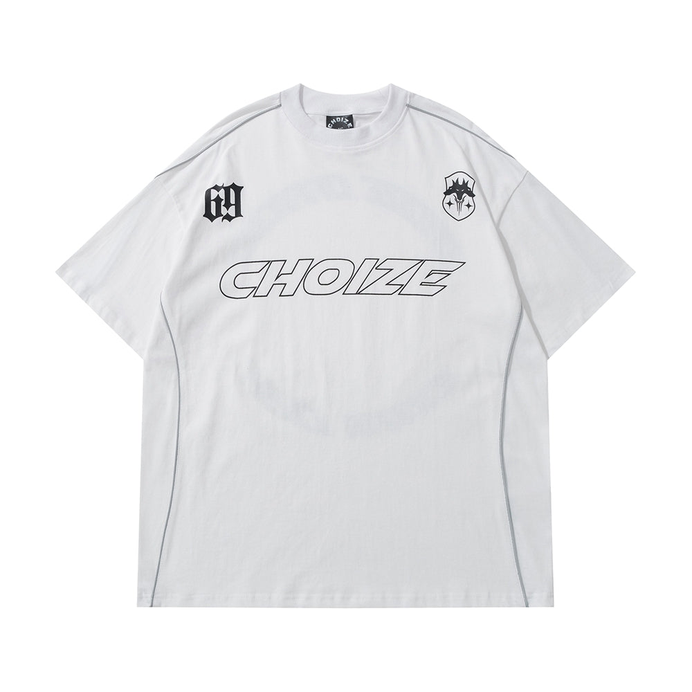 Y2K Oversized Reflective Strip T-Shirt