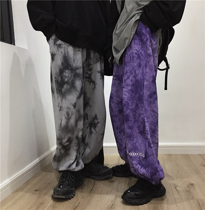 Harajuku Tie-Dye Embroidered Pants