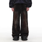 Distressed Rust Baggy Straight Jeans
