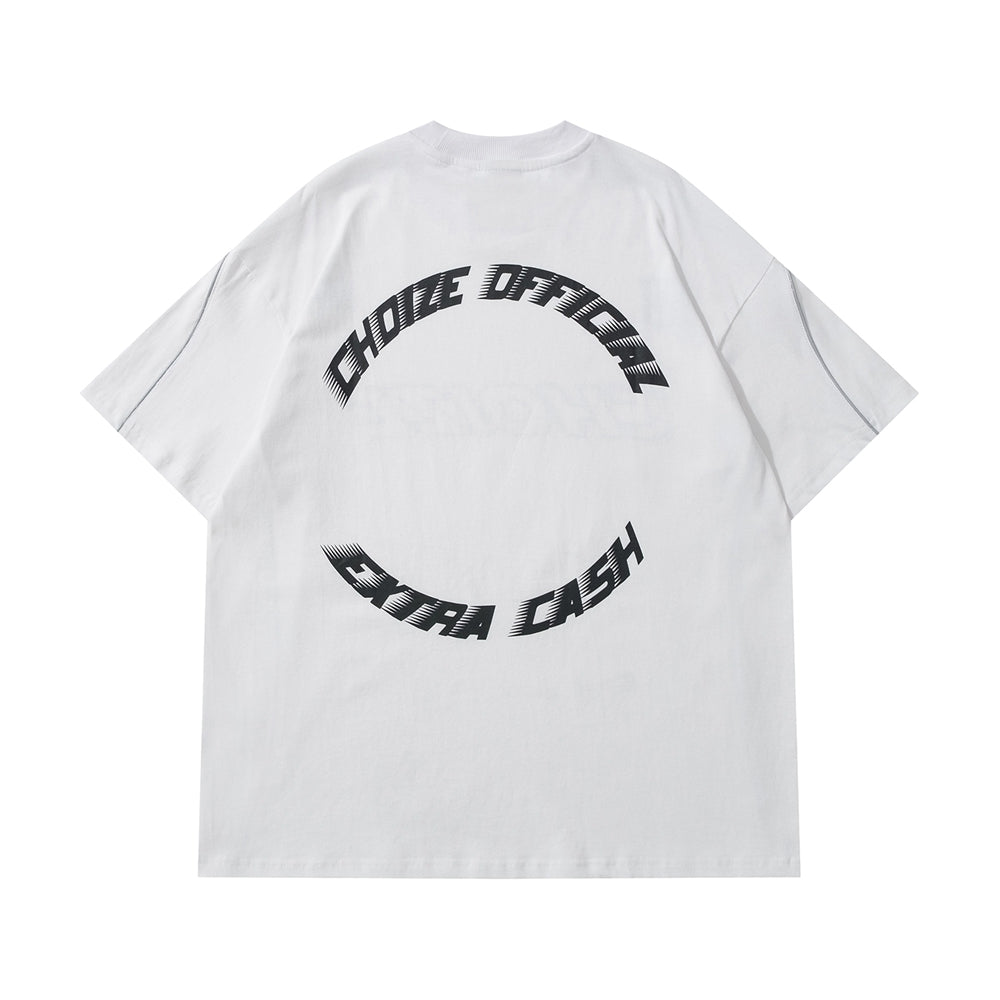 Y2K Oversized Reflective Strip T-Shirt