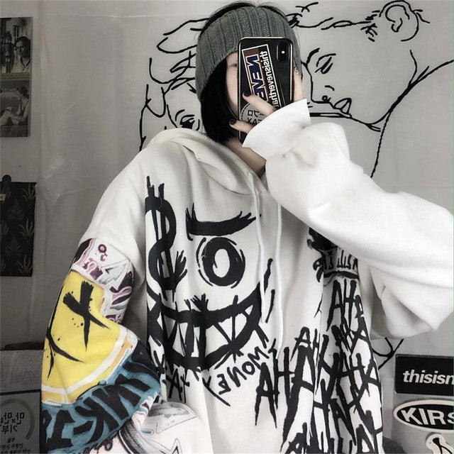 Harajuku Gothic Tie-Dye Devil Hoodie