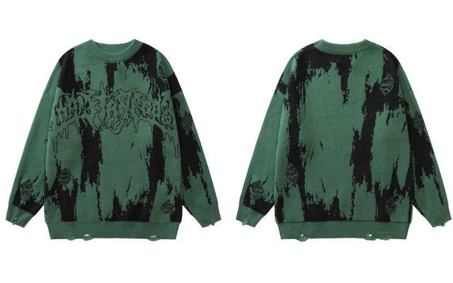 Y2K Vintage Ripped Knit Sweater