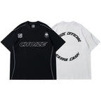 Y2K Oversized Reflective Strip T-Shirt