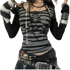 Y2K Fairy Grunge Graphic Long Sleeve Top