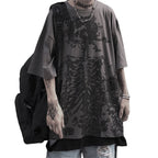 Y2K Skeleton Rose Graphic T-Shirt