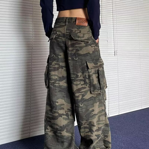 American Washed Vintage Camouflage Jeans