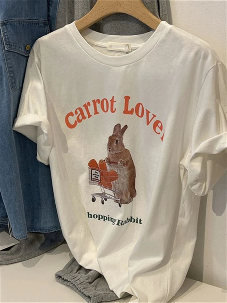 Y2K Carrot Lover Graphic T-Shirt