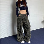 American Washed Vintage Camouflage Jeans