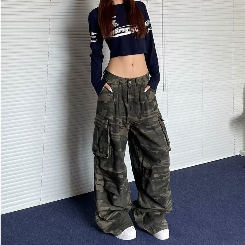 American Washed Vintage Camouflage Jeans