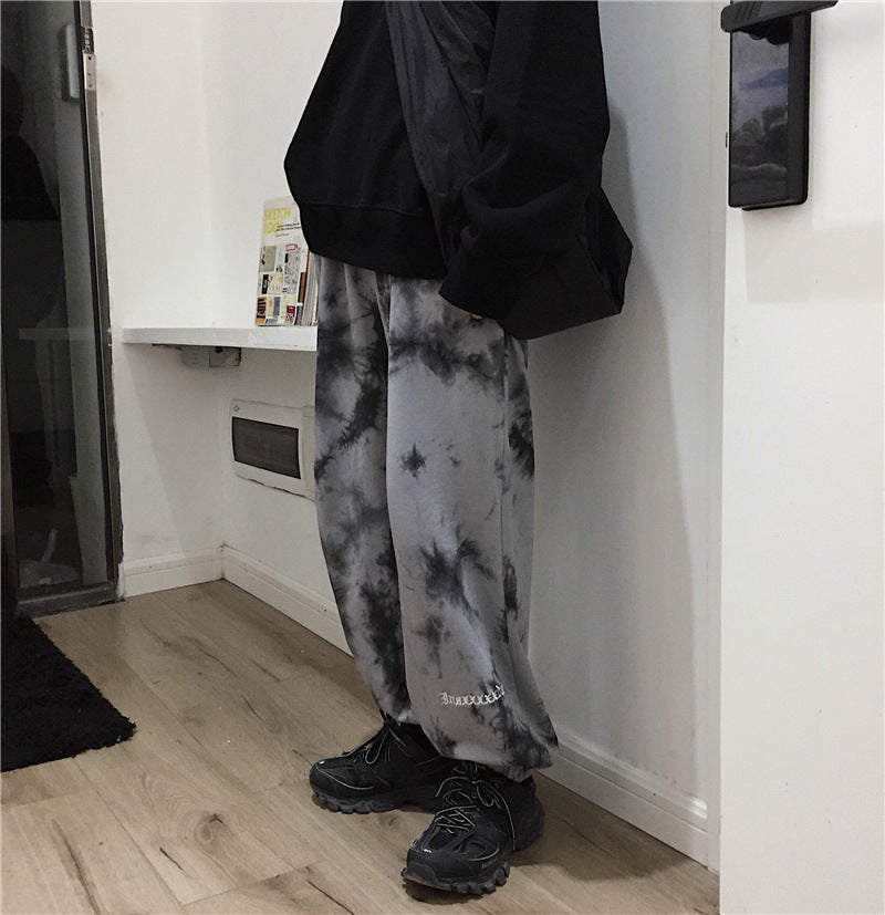 Harajuku Tie-Dye Embroidered Pants