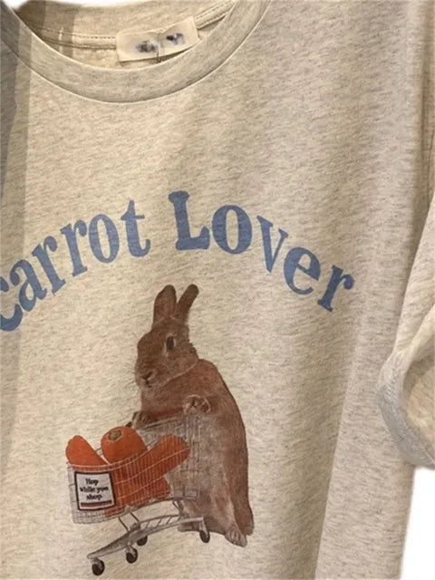 Y2K Carrot Lover Graphic T-Shirt