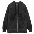 Goth Angel Y2K Zip-Up Hoodie Jacket