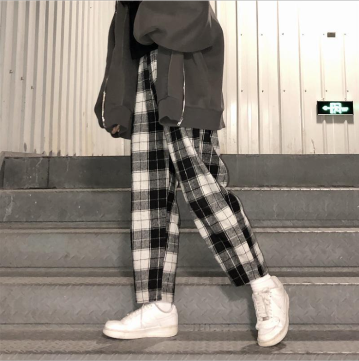 Harajuku Plaid Harem Pants