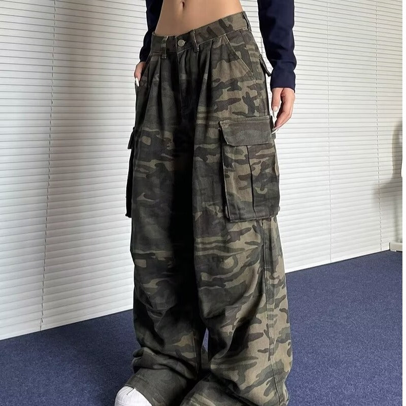 American Washed Vintage Camouflage Jeans