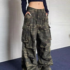 American Washed Vintage Camouflage Jeans