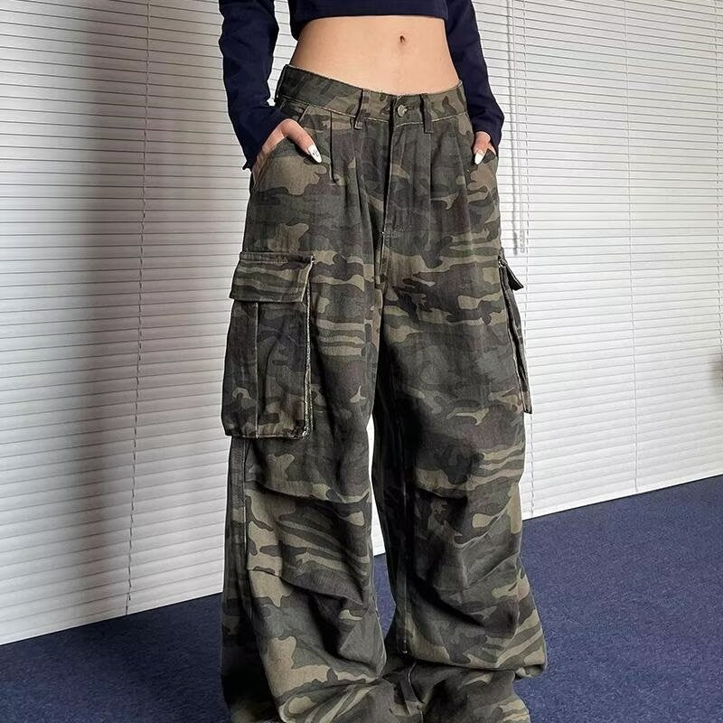 American Washed Vintage Camouflage Jeans