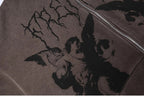 Goth Angel Y2K Zip-Up Hoodie Jacket