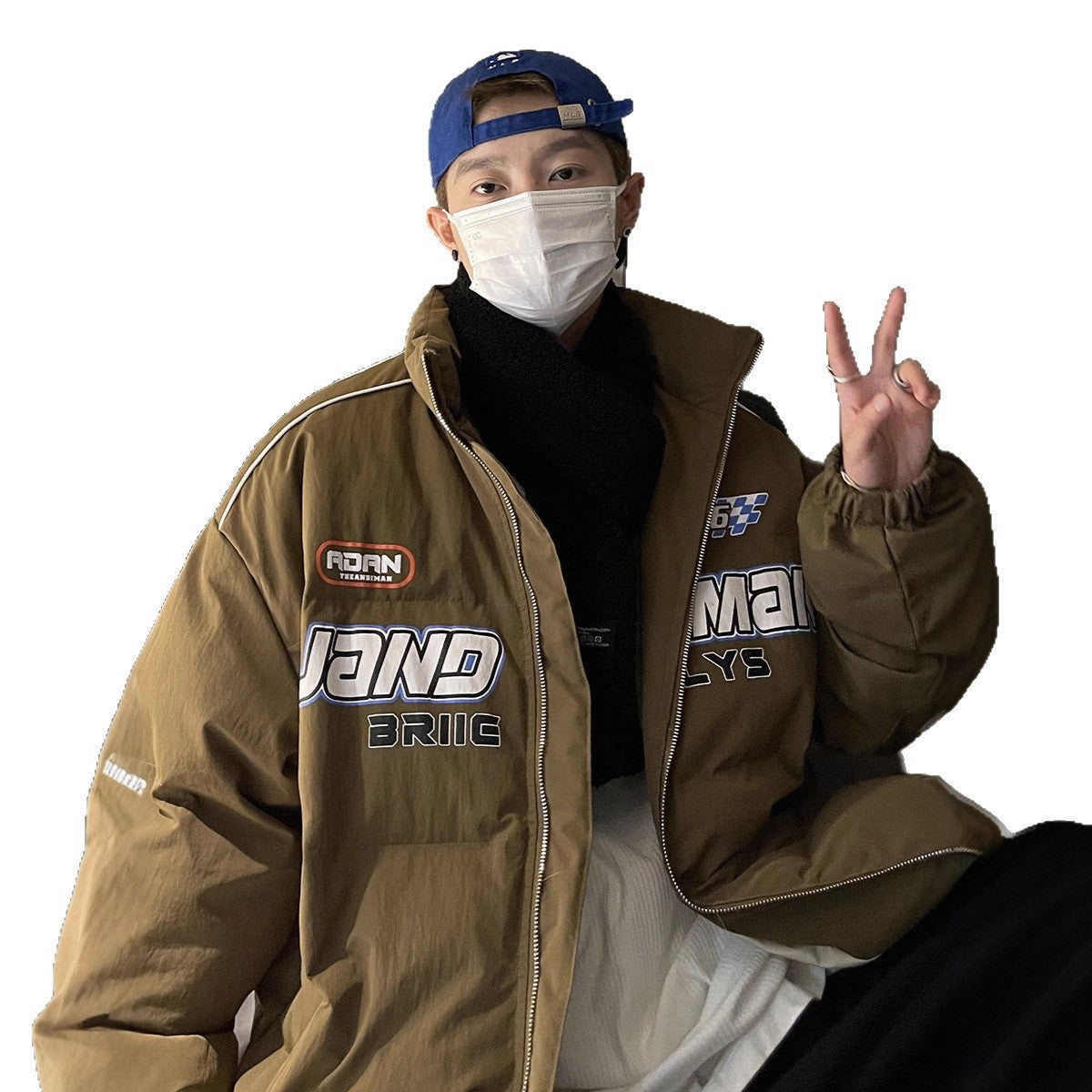Y2K Oversized Racing Puffer Jacket