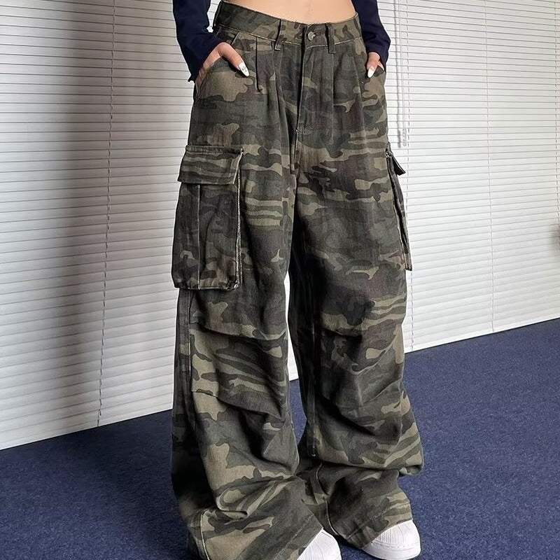 American Washed Vintage Camouflage Jeans