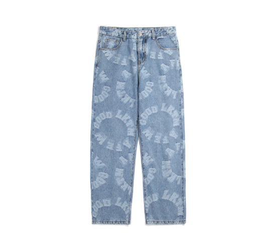 High Street Retro Distressed Baggy Jeans