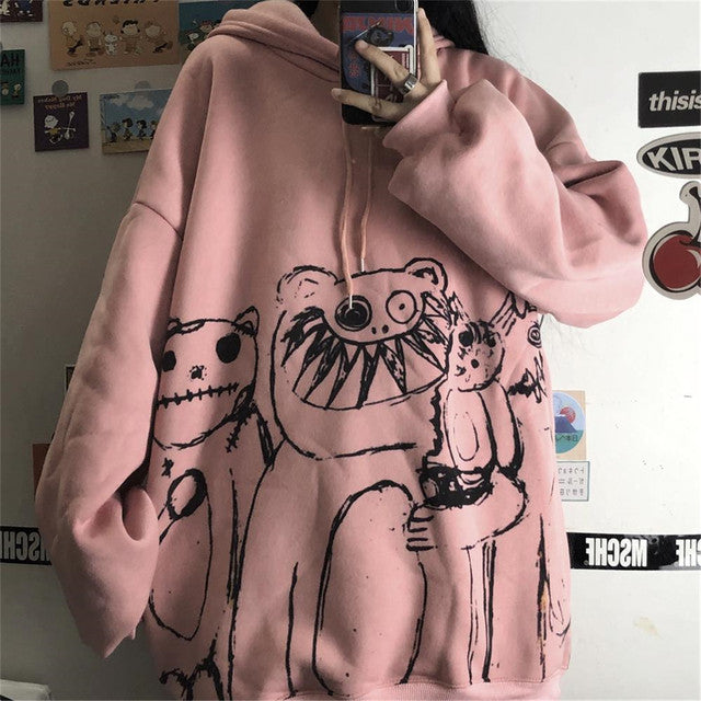 Harajuku Gothic Tie-Dye Devil Hoodie