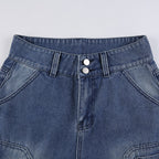 Vintage High-Waist Cargo Jeans