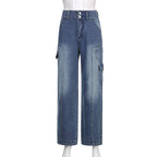 Vintage High-Waist Cargo Jeans