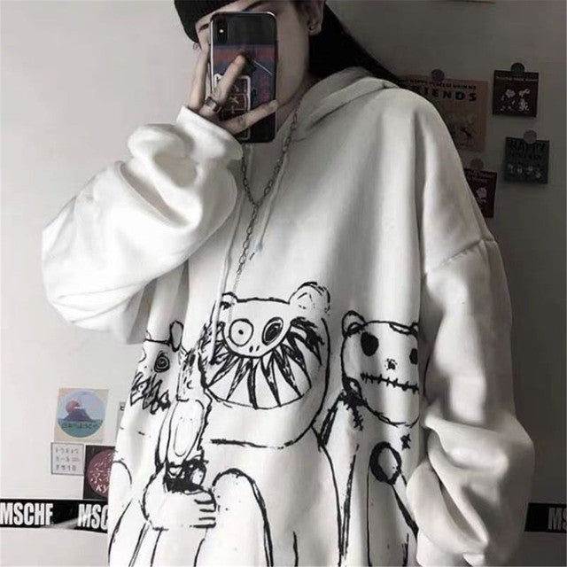 Harajuku Gothic Tie-Dye Devil Hoodie