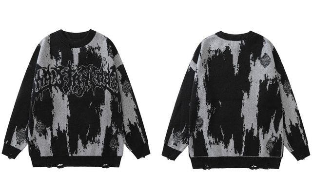 Y2K Vintage Ripped Knit Sweater