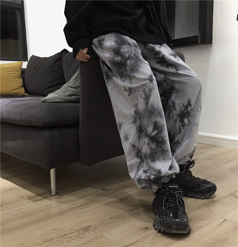 Harajuku Tie-Dye Embroidered Pants