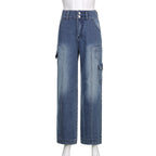 Vintage High-Waist Cargo Jeans