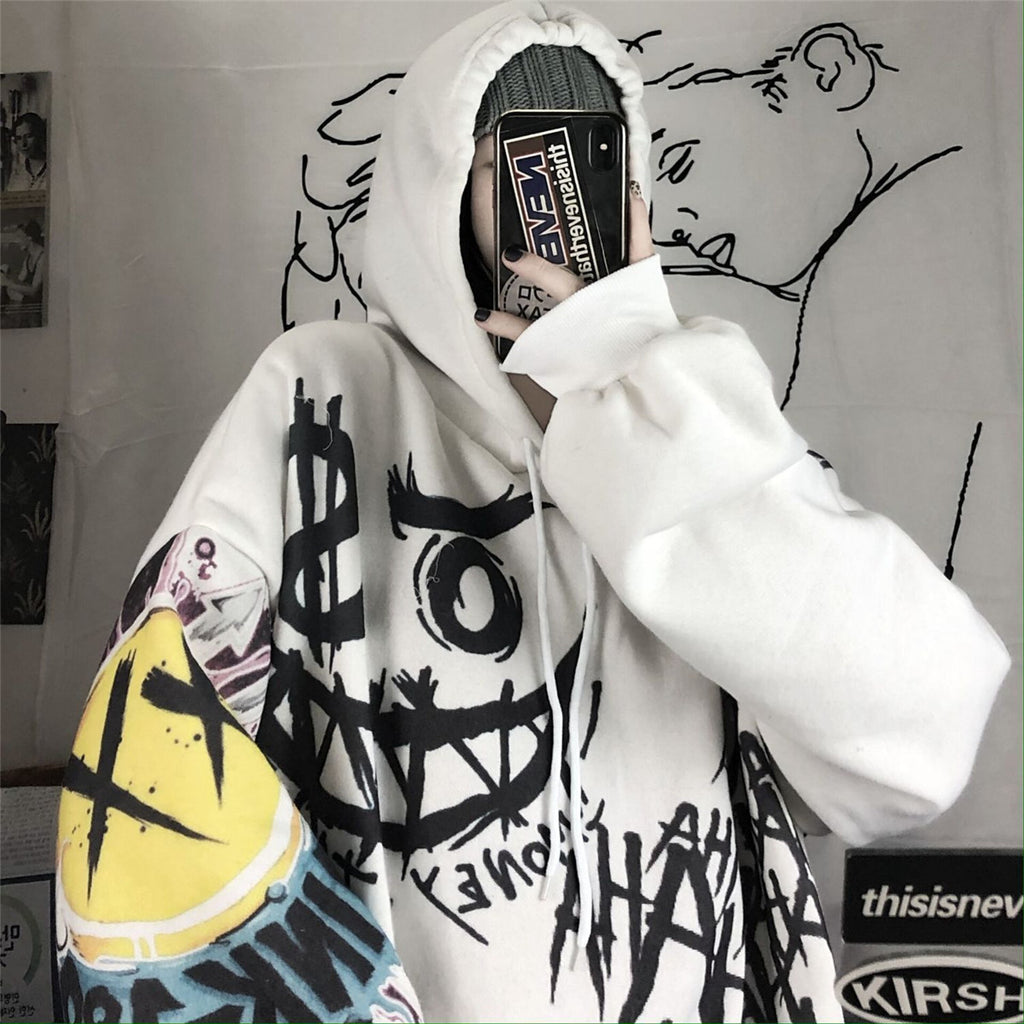 Harajuku Gothic Tie-Dye Devil Hoodie