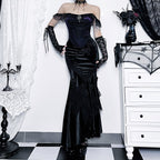 Dark Goth Fishtail Maxi Dress